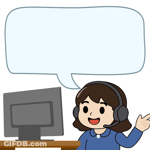 Woman With Headphones Saying Customer Service GIF