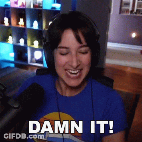 Woman With Headphones Saying Damn It GIF