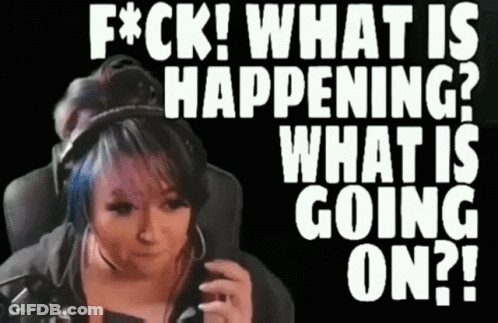 Woman With Headphones Saying F*ck What Is Happening GIF