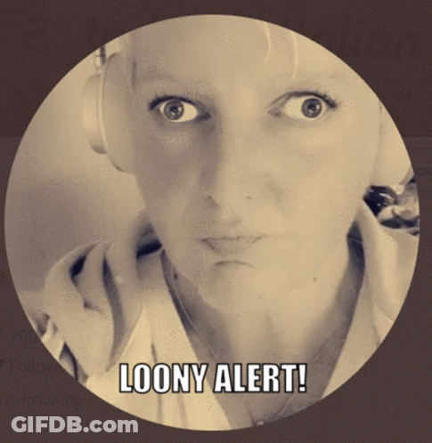 Woman With Headphones Saying Loony Alert GIF