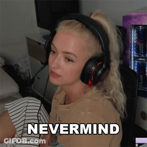 Woman With Headphones Saying Nevermind GIF