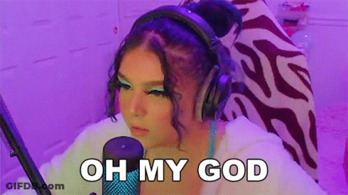 Woman With Headphones Saying Oh My God GIF