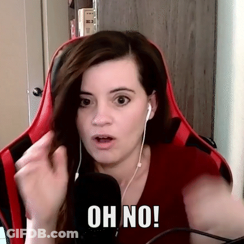 Woman With Headphones Saying Oh No Into Microphone GIF