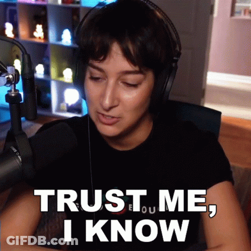Woman With Headphones Saying Trust Me I Know GIF