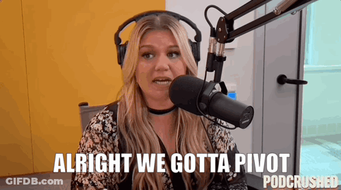 Woman With Headphones Says Alright We Gotta Pivot GIF