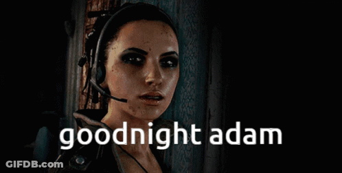 Woman With Headphones Says Goodnight Adam GIF