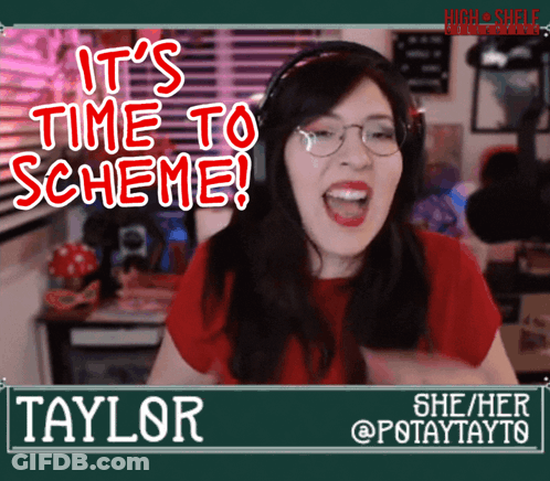 Woman With Headphones Says It's Time To Scheme Taylor GIF