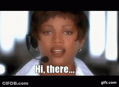 Woman With Headset Saying Hi There GIF