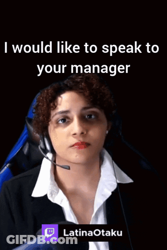 Woman With Headset Saying I Would Like To Speak To Your Manager GIF