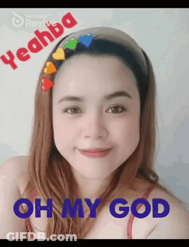 Woman With Heart Headband Smiles Says Oh My God GIF