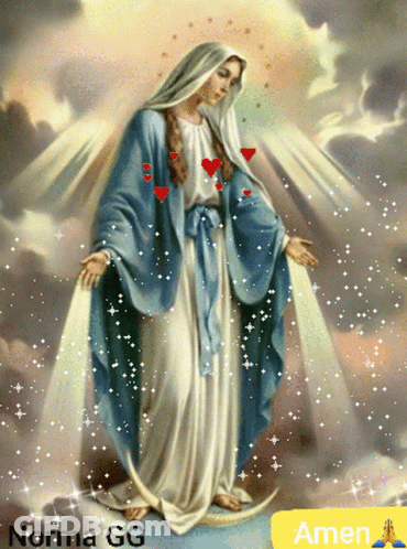 Woman With Hearts And Amen GIF