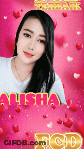 Woman With Hearts And Name Alisha GIF