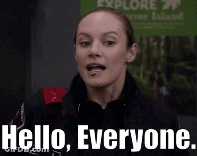 Woman With Hello Everyone Sign GIF