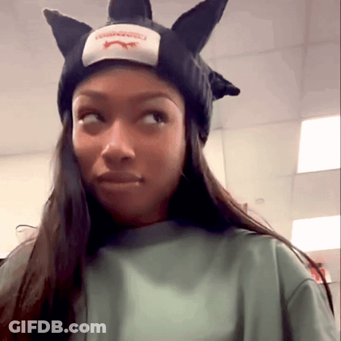 Woman With Hello Kitty Hat GIF