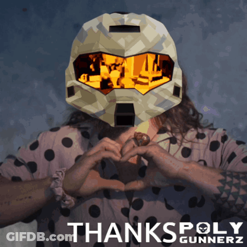 Woman With Helmet Making Heart GIF