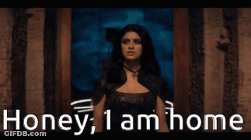 Woman With Honey I Am Home Picture GIF