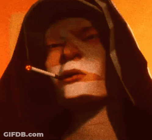 Woman With Hood Smoking Cigarette GIF
