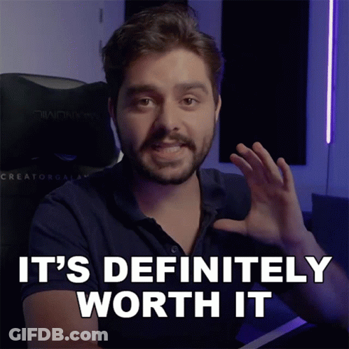 Woman With Hoop Earrings And Tattoo Saying Totally Worth It GIF
