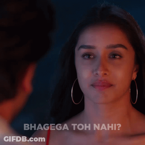 Woman With Hoop Earrings Looking At Man Bhagega Toh Nahi GIF
