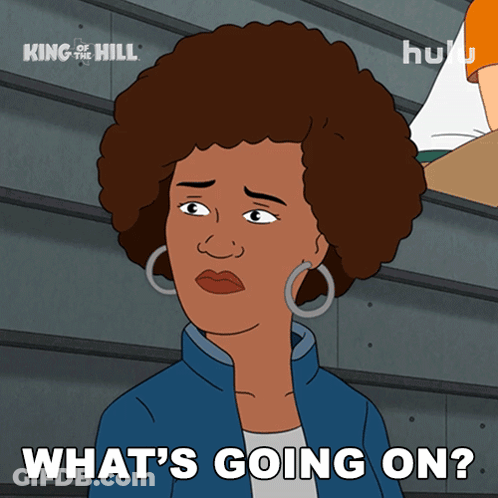 Woman With Hoop Earrings Saying What's Going On GIF