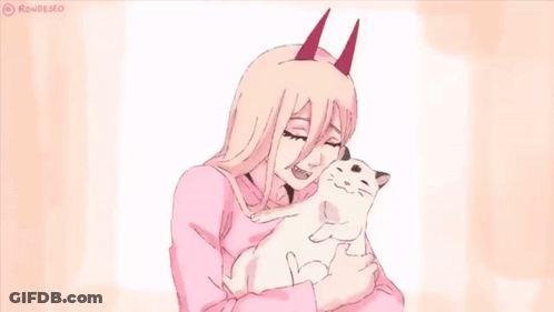 Woman With Horns Holding White Cat GIF