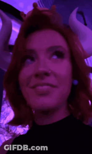 Woman With Horns Smiling GIF