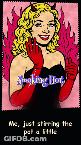 Woman With Horns Smoking Hot Poster GIF