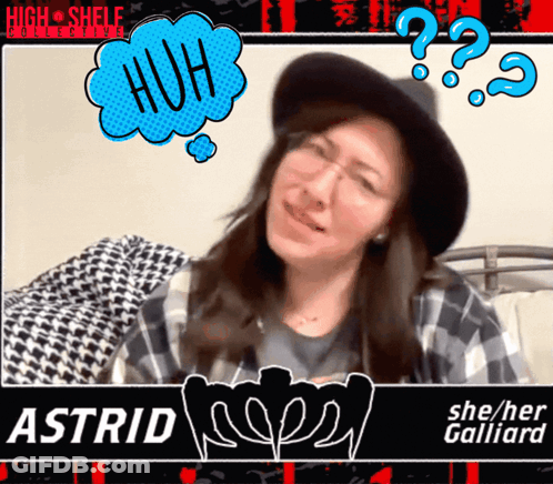 Woman With Huh Speech Bubble GIF