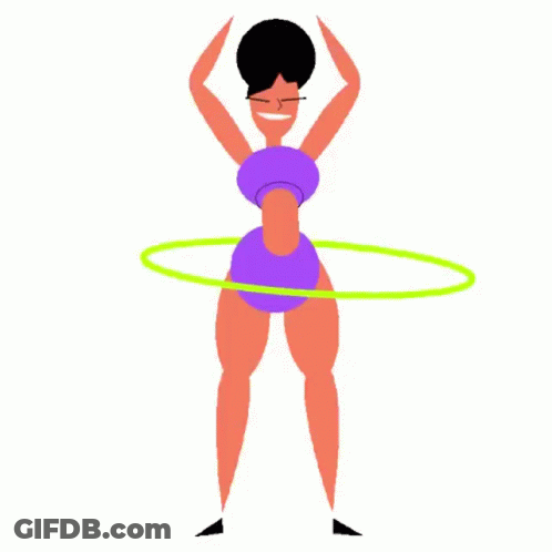 Woman With Hula Hoop Health Ladder GIF
