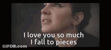 Woman With I Love You So Much I Fall To Pieces GIF