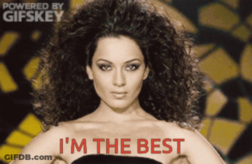 Woman With I'm The Best On Chest GIF