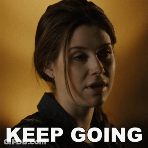 Woman With Keep Going Below GIF