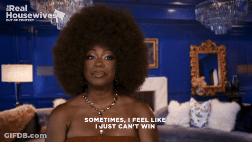 Woman With Large Afro Saying I Can't Win GIF