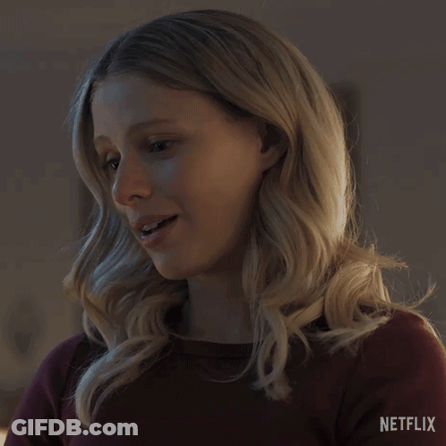 Woman With Large Chest In Black Bra Saying Girl Please GIF