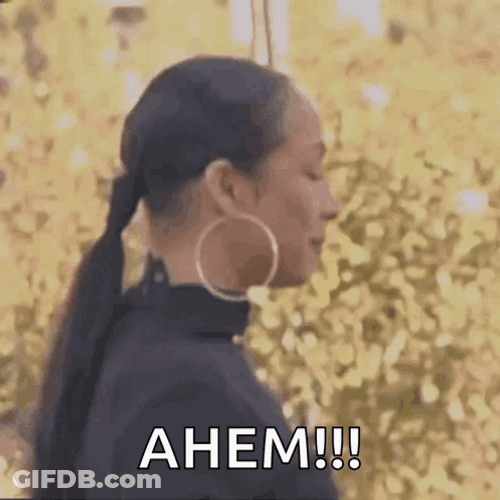 Woman With Large Hoop Earrings Ahem GIF