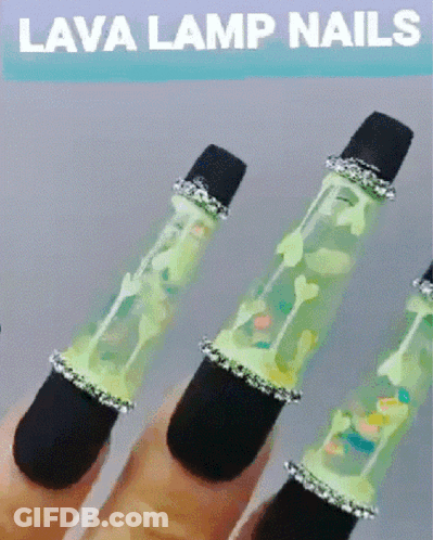 Woman With Lava Lamp Nails GIF