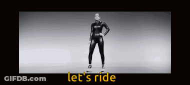 Woman With Let's Ride Text GIF