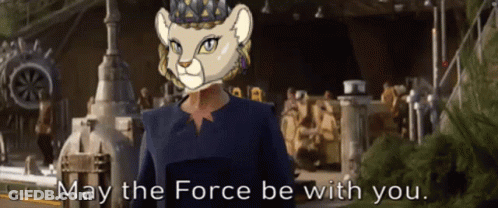 Woman With Lion Head May The Force Be With You GIF