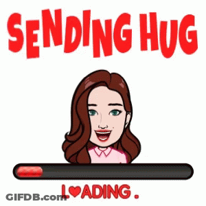 Woman With Loading Bar Sending Hug GIF