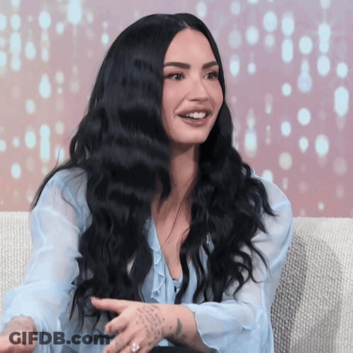 Woman With Long Black Hair And I Love You Tattoo GIF