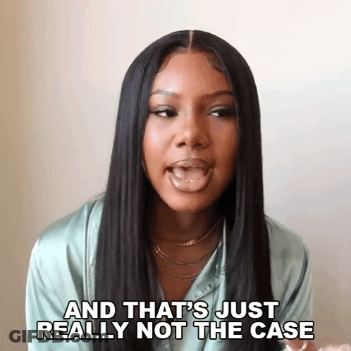 Woman With Long Black Hair Funny Face And That's Just Really Not The Case GIF