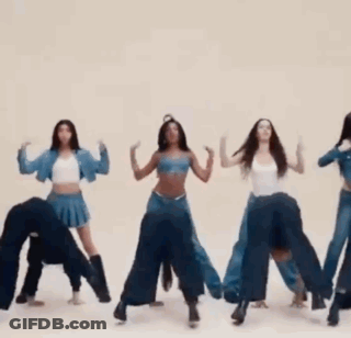 Woman With Long Black Hair In Denim Jacket GIF