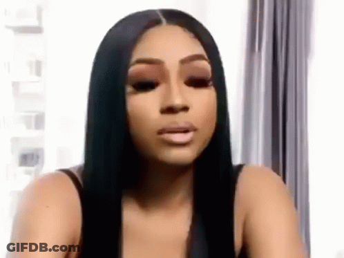 Woman With Long Black Hair Making Funny Face GIF