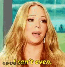 Woman With Long Blonde Hair Says I Can't Even GIF