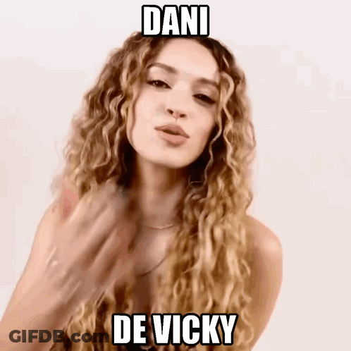 Woman With Long Curly Hair And Dani De Vicky On Face GIF