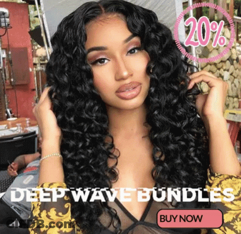 Woman With Long Curly Hair In Black And Gold Top Holding Hair GIF