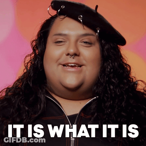 Woman With Long Curly Hair Smiling It Is What It Is GIF