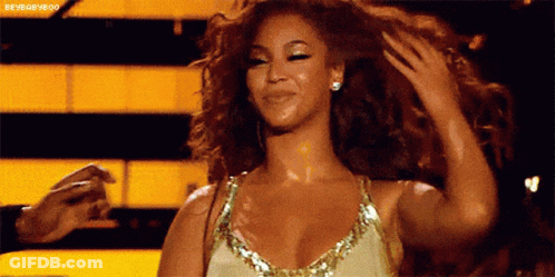 Woman With Long Curly Hair Touched By Man's Hand GIF