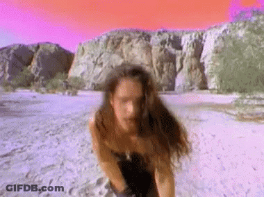 Woman With Long Hair And Beard Running On Beach GIF