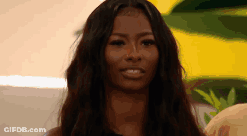 Woman With Long Hair And Nose Ring Smiling GIF